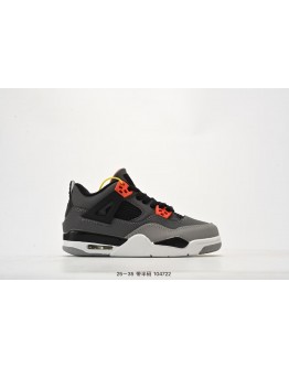 Kids Nike Air Jordan 4 Retro (Infared Sneakers in Grey Colourway )
