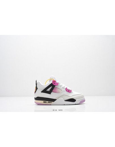 Kids Nike Air Jordan 4 Retro (Comic Sneaker in White and Pink)