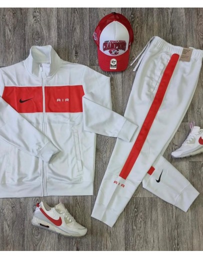 Nike Tracksuit (White and Red)