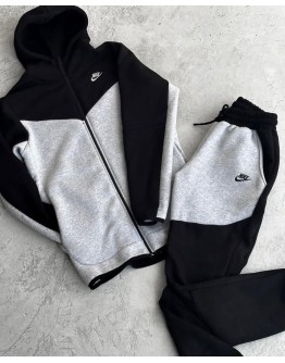 Nike Tech Fleece Tracksuit (Black and White)