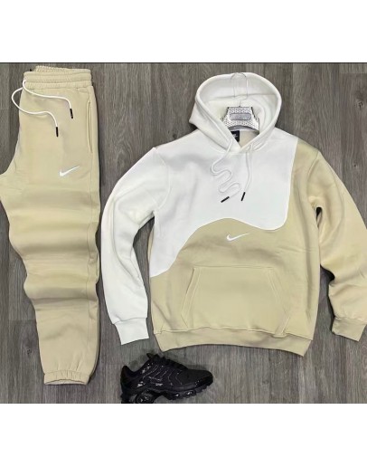 Nike Hoodie and Sweatpants (Beige and White)