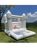 White Commercial Jumping Castle with Front Splash/Play Area