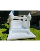 White Commercial Jumping Castle with Front Splash/Play Area
