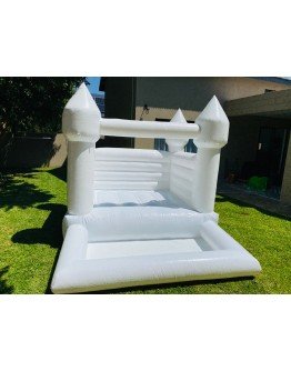 White Commercial Jumping Castle with Front Splash/Play Area