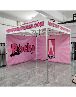 Custom Made logo Print Trade Show Tent Outdoor Folding Promotion Canopy pink Pop up Tent with logo Aluminium Frame Free Design